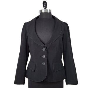 Steampunk Fitted Tailored Short Blazer Suit Jacket Sz 12 Lined Vintage Office